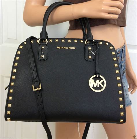 michael kors black and gold handbag|michael kors black handbags clearance.